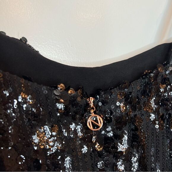 NWT Nookie Cascade Black Sequin Mini Dress S - Picture 4 of 7